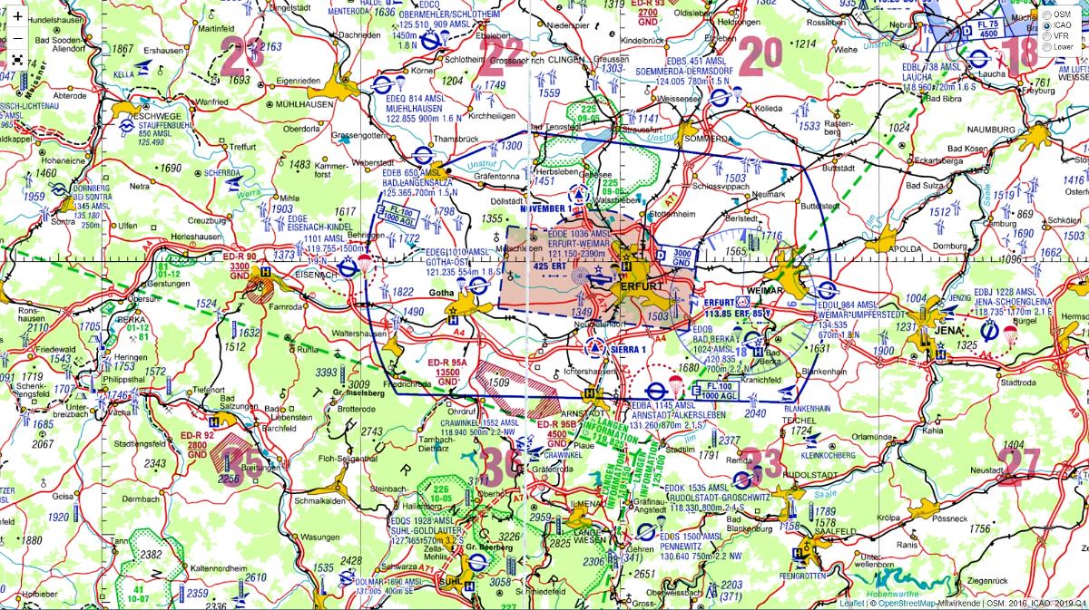 Flugkarte Erfurt